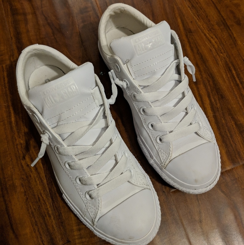 Converse White Leather Low Tops